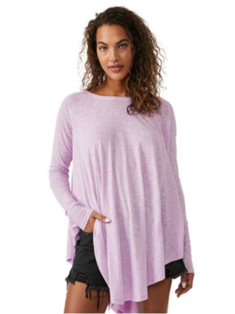 Free People We The Free NWT Aria Trapeze Long Sleeve Top Sz S